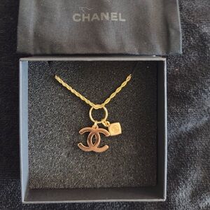 CHANEL GWP Gold Logo Charm Necklace